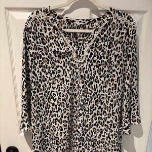 Maurices 3/4 Sleeve Animal Print Top